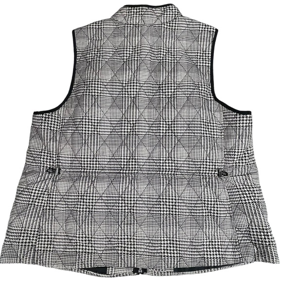 Croft & Barrow plus size 1x black & white houndstooth thin puffer vest EUC - Picture 9 of 15